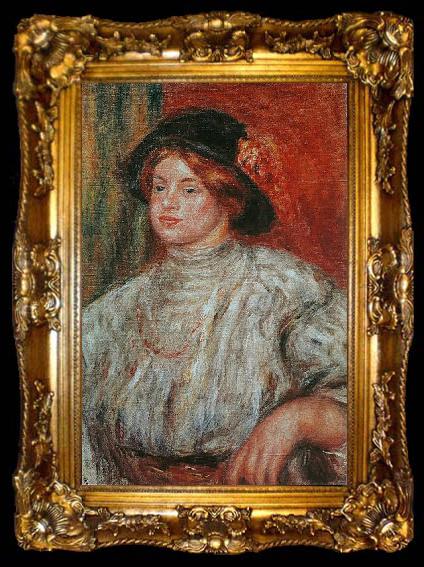 framed  Pierre Auguste Renoir Gabrielle au chapeau, ta009-2